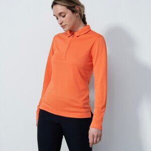 Daily Sports Swedish Peoria Orange Long Sleeve Polo Shirt XS